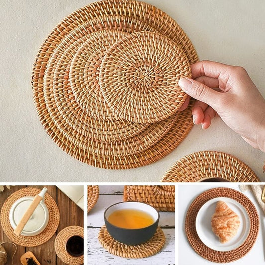 TheEZKitchen™ Hand Woven Rattan Hot Insulation Placemat